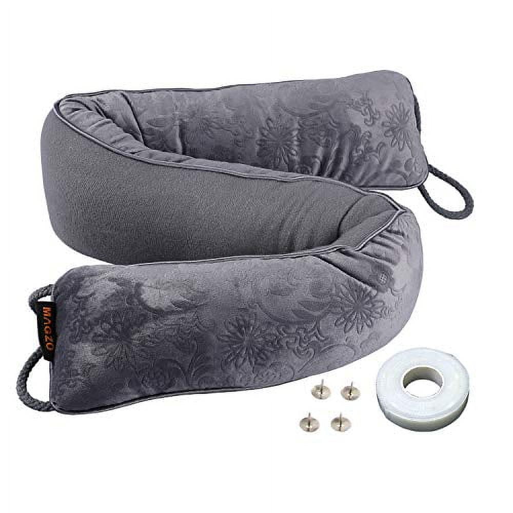 MAGZO Door Snake Draft Stopper 38in Length, Gray Under Door Noise Blocker Wind Proof Weighted