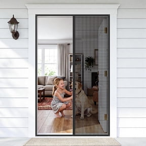 MAGZO Retractable Screen Door Fit Doors 30" x 80", Upgraded Magnetic Removable Aluminum Frame with Invisible Mesh, No-Drill Reversible Install, Fits Balcony/Patio/Sliding Doors, Critter Block