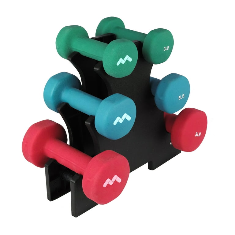 MAHA Fitness Dumbbell Set with Stand 32 lbs