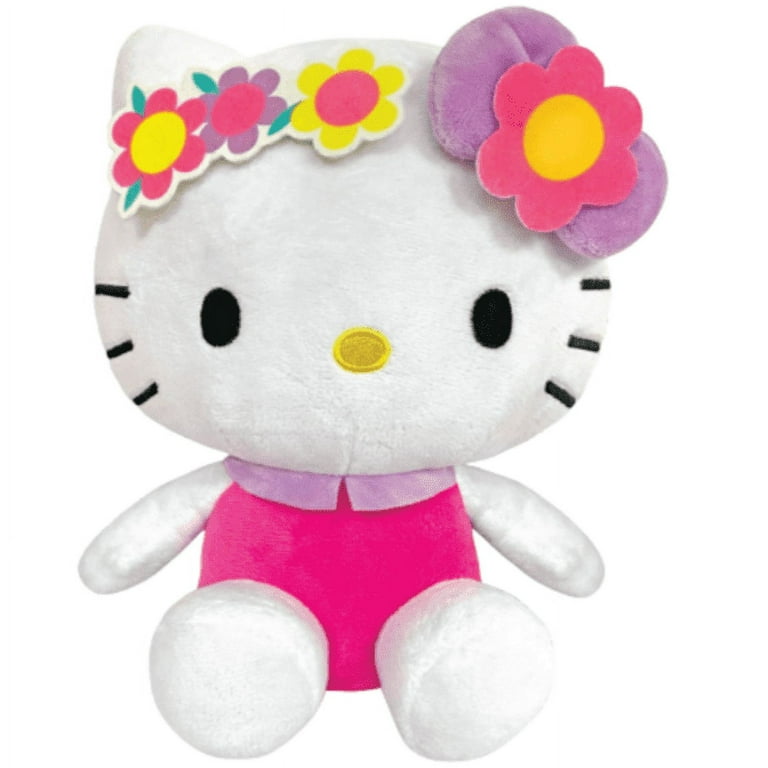 MAHAR MANUFACTURING 1PK 8.5 Hello Kitty Stuffed Plush with Flower Headband  