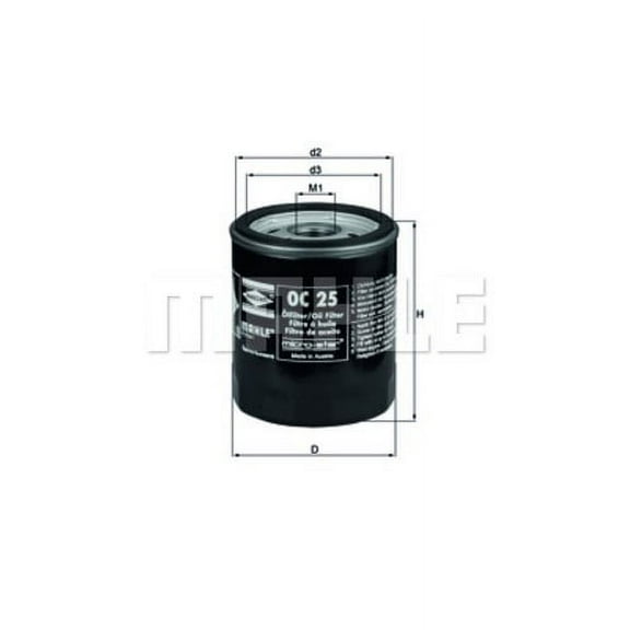 MAHLE OC 25 Engine Oil Filter Fits select: 1975-1979 MG MIDGET, 1988-1991 BMW M3