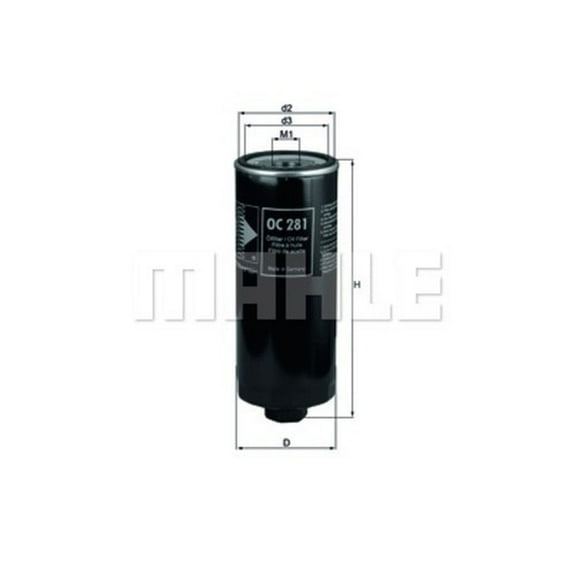 MAHLE OC 281 Engine Oil Filter Fits select: 2000-2004 AUDI A6, 2002-2003 AUDI S6