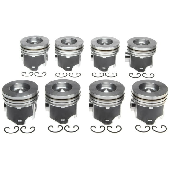 MAHLE Pistons set Compatible with 2003.5-2010 Ford 6.0 6.0L Diesel +.020 Over Size Pistons set 8 Ford Power stroke 2003-10 .