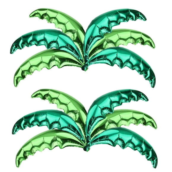 MAIAGO 12PCS Palm Tree Leaves Balloons, Hawaiian Tropical Coconut Palm Leaves Balloons Helium Foil Green Leaf Balloons for Hawaii Luau Tropical Birthday Party