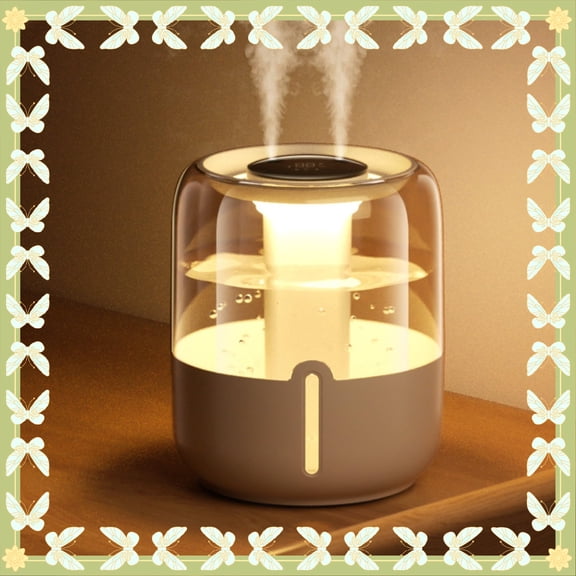 MAICHUNNN Humidifiers for Bedroom, Cool Mist Ultrasonic Humidifiers with 24Hr Runtime, Top Fill 6.8L Tank, Easy Clean, Humidity Sensor, Night Light for Nursery, 360° Nozzle for Plants Home (Beige)
