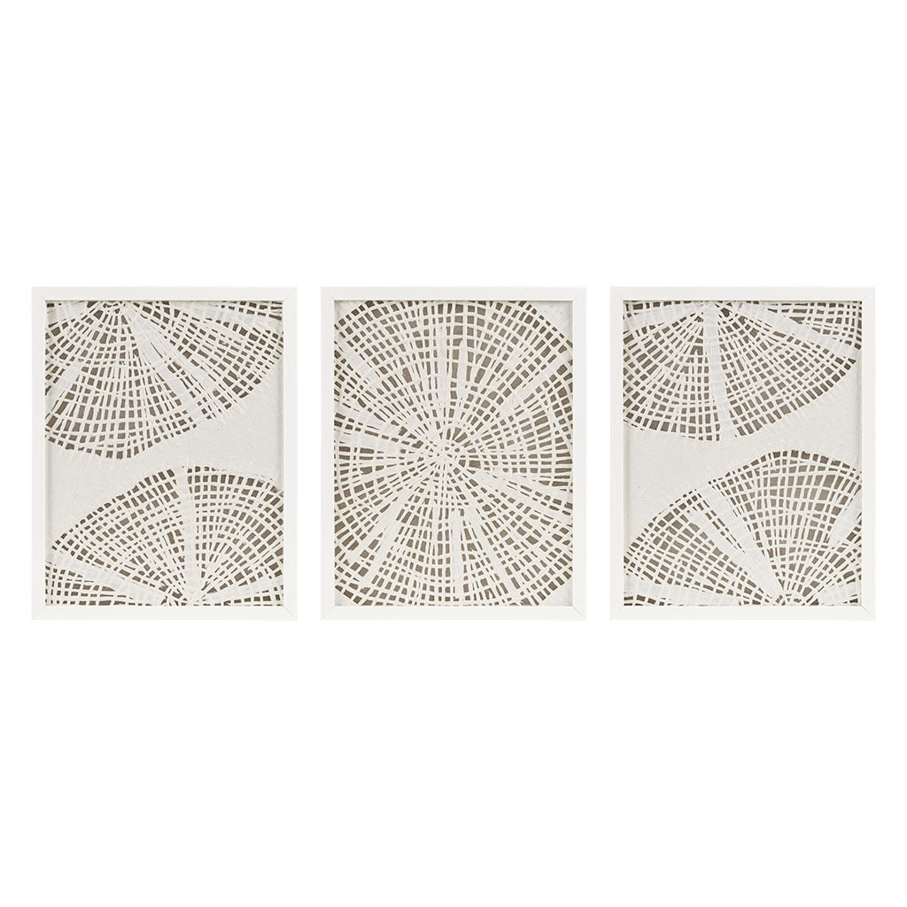 Solana Coastal Abstract Rice Paper Shadowbox Wall Art Set