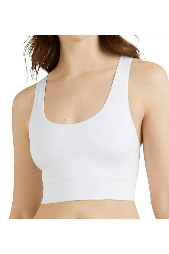 White Pure Comfort Feel Good Seamless Crop Tank Bra, US Small, NWOT