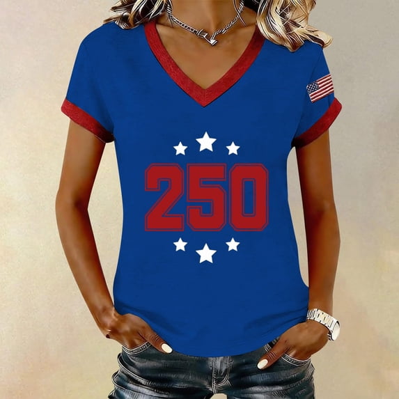 MAIHAN 250 Anniversary Usa Shirt Patriotic Shirt 4th Of July Tee Tops 250 Years Independence Tee Womens Summer Tops Patriotic Freedom Semiquincentennial Shirt for 250th Year