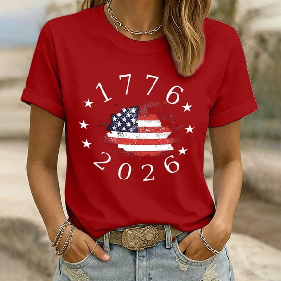 MAIHAN 250 Years America Shirt American Flag Shirts 250 Years Independence Tee Summer Baggy Tops Independence Day Tops