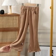 thumbnail image 1 of MAIHAN-Baby Girls Flare Pants | Soft Breathable Cotton Blend with Elastic Waist | Lightweight Comfort for Everyday Play(Coffee,18-24Months), 1 of 4