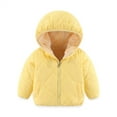 thumbnail image 1 of MAIHAN-Baby Winter Coat with Hood, Toddler Outerwear Jacket Boys & Girls, Lined Windproof Thermal Outerwear for Kids(Yellow,3-4Years), 1 of 5