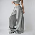 thumbnail image 1 of MAIHAN Baggy Sweatpants for Women Wide Leg Loose Joggers Pants Striped Cotton Drawstring Sweat Pants with Pockets(GreyE,XXL), 1 of 8