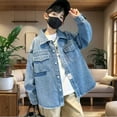 thumbnail image 1 of MAIHAN-Boys' Denim Shirt Jacket - Lightweight Casual Coat for Spring & Fall (4 - 12 Years)(Blue,4-5Years), 1 of 8