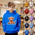 thumbnail image 1 of MAIHAN Boys Girls Highland Cow Christmas Hoodies Sherpa Lined Cute Long Sleeve Pullover Xmas Western Sweatshirt Tops(Purple,7-8 Years), 1 of 6