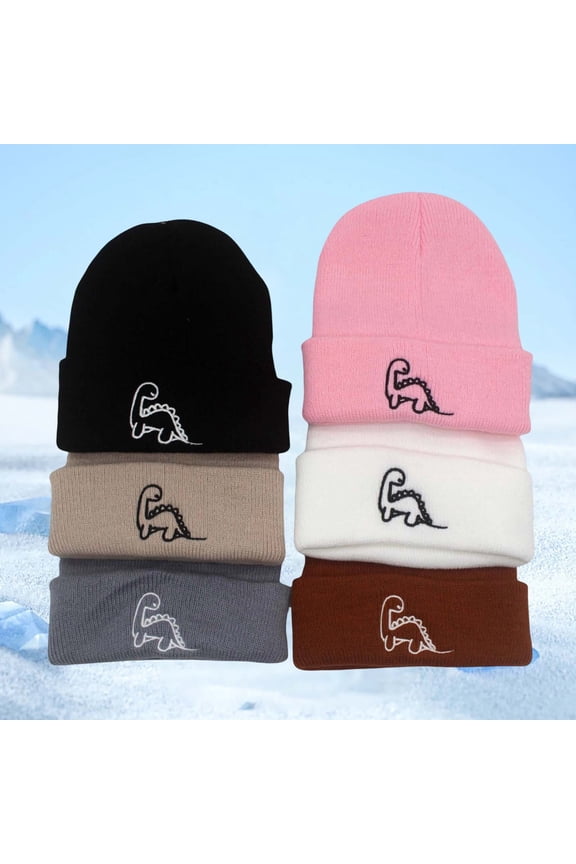 Boys Winter Hat Winter Dinosaur Knitted for Toddlers Boys Girls Animal Themed Ear Warmer Hat Soft Yarn Cap Child Kid Winter Hats for Kids,Beige