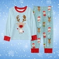 thumbnail image 1 of MAIHAN-Christmas Pajamas Sets,Cozy Holiday Family Sleepwear for Boys & Girls 2-10 Years,Reindeer & Snowman Sleepwear Long Sleeve for Christmas Eve & Winter Indoor Activities(Light Blue,7-8Years), 1 of 3