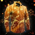 thumbnail image 1 of MAIHAN-Christmas Shirts for Men Long Sleeve Theme Button Down Lapel Tops Elk Print Casual Fall Winter Holiday Party Daily Wear Mens Shirt(Gold,S), 1 of 3