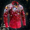 thumbnail image 1 of MAIHAN-Christmas Shirts for Men Long Sleeve Theme Button Down Lapel Tops Elk Print Casual Fall Winter Holiday Party Daily Wear Mens Shirt(Red,XS), 1 of 3