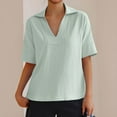 thumbnail image 1 of MAIHAN Cotton V Neck T Shirts Women Summer Tops 2026 Spring Trendy Casual Soft Basic Tees Short Sleeve Spring Summer Tops Cotton Tee Shirts for Women, 1 of 5