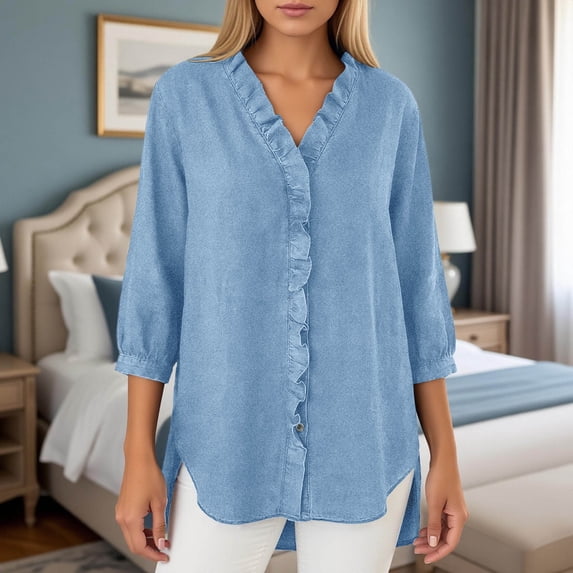 MAIHAN Cotton V Neck T Shirts Women Summer Tops 2026 Spring Trendy Casual Solid Color Flowy Tops Short Sleeve Spring Summer Tops Spring Fashion Outfits 2026