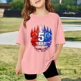 thumbnail image 1 of MAIHAN Girls 250 Anniversary USA Shirt 250 Anniversary America Merchandise Tshirt Shirts 4th of July Outfits Patriotic Tees(Shirt PrintE,Pink,9-10 Years), 1 of 4