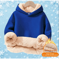 thumbnail image 1 of MAIHAN-Girls Hooded Sweatshirt, Soft Sherpa Lined Pullover for Kids 3-16 Years, Cozy Warm Jacket Top for Cold Weather Outdoor Play(Blue,13-14Years), 1 of 5