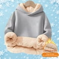 thumbnail image 1 of MAIHAN-Girls Hooded Sweatshirt, Soft Sherpa Lined Pullover for Kids 3-16 Years, Cozy Warm Jacket Top for Cold Weather Outdoor Play(Light Gray,7-8Years), 1 of 4