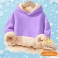 thumbnail image 1 of MAIHAN-Girls Hooded Sweatshirt, Soft Sherpa Lined Pullover for Kids 3-16 Years, Cozy Warm Jacket Top for Cold Weather Outdoor Play(Light Purple,13-14Years), 1 of 4