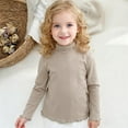 thumbnail image 1 of MAIHAN-Girls Ruffled Stretch LongSleeve Top - Solid Color Blouse Cute Layering Shirt for Autumn Winter Season,Soft Comfortable Daily Wear,Casual Fashion Blouse with Ruffle Sleeves(Beige,3-4Years), 1 of 5