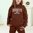 thumbnail image 1 of MAIHAN-Girls Winter Hoodie & Joggers Set 2-13 Years, Winter Hoodie and Pants 2-Piece Outfit, Cozy Warm Lined Sweatsuit for Boys and Girls(Brown11,4-5Years), 1 of 4