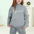 thumbnail image 1 of MAIHAN-Girls Winter Hoodie & Joggers Set 2-13 Years, Winter Hoodie and Pants 2-Piece Outfit, Cozy Warm Lined Sweatsuit for Boys and Girls(Grey9,4-5Years), 1 of 4