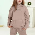 thumbnail image 1 of MAIHAN-Girls Winter Hoodie & Joggers Set 2-13 Years, Winter Hoodie and Pants 2-Piece Outfit, Cozy Warm Lined Sweatsuit for Boys and Girls(Khaki7,4-5Years), 1 of 4