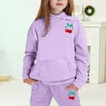 thumbnail image 1 of MAIHAN-Girls Winter Hoodie & Joggers Set 2-13 Years, Winter Hoodie and Pants 2-Piece Outfit, Cozy Warm Lined Sweatsuit for Boys and Girls(Light Purple2,12-13Years), 1 of 4
