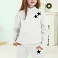 thumbnail image 1 of MAIHAN-Girls Winter Hoodie & Joggers Set 2-13 Years, Winter Hoodie and Pants 2-Piece Outfit, Cozy Warm Lined Sweatsuit for Boys and Girls(White3,10-11Years), 1 of 4