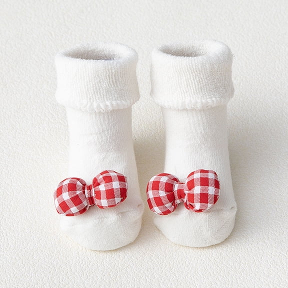 MAIHAN-Infant Crew Socks for 0-3 Years Old, Baby Winter Warm Socks with Cartoon Patterns, Breathable Non-Slip Socks in S/M Sizes(I,1-3Years)