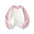 thumbnail image 1 of MAIHAN-Kids T Shirts Casual Long Sleeve Tee Crewneck Color Block Cute Fall Blouses Tops 3-13 Years,Heavyweight Casual Long Sleeve Top for Spring Autumn, Loose Fit Daily Wear(Pink,3-4Years), 1 of 5