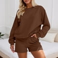 thumbnail image 1 of MAIHAN Linen Set Women Long Sleeve Button Down Shirts and Shorts Set Women Shorts Sets Outfits Lounge Matching Set Tracksuit Two Piece Outfit, 1 of 7