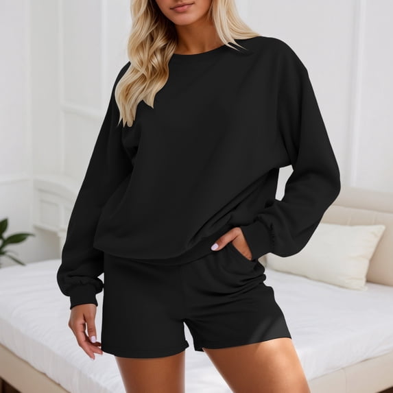 MAIHAN Linen Shorts Outfits Women 2 Piece Set Long Sleeve Shirt and Ruffle Shorts Women 2 Piece Outfits Sets Casual Casual Shorts Suits for Women 2026 Two Piece Outfit