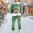thumbnail image 1 of MAIHAN-Men's Christmas 3D Print Hoodless Sweatshirt & Jogger Set - Soft Fleece Two Piece Outfit with Festive Graphics for Holiday Season Comfort Wear(Green,XXL), 1 of 5