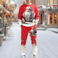 thumbnail image 1 of MAIHAN-Men's Christmas 3D Print Hoodless Sweatshirt & Jogger Set - Soft Two Piece Outfit with Festive Graphics for Holiday Season Comfort Wear(Red,S), 1 of 4
