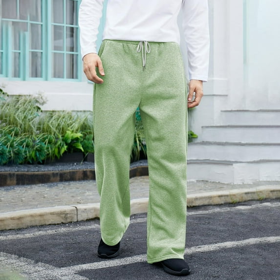 MAIHAN Men's Loose Fit Straight Leg Casual Pants with Drawstring Waist, Comfortable Joggers with Pockets for Lounge, Daily Wear & Sports(GN2,XXXL)