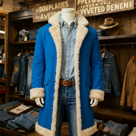 MAIHAN-Men's Solid Color Winter Anorak Coat -Winter Fleece Hooded Cardigan, Christmas Couples Warm Jacket, Christmas Fleece Hooded Cardigan Open Front Sweater(B-Blue,XXXL)