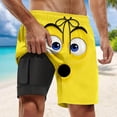 thumbnail image 1 of MAIHAN Mens Swim Trunks with Compression Liner,Quick Dry Swim Trunks|Printed Beach Board Shorts with Elastic Drawstring Waist|Lightweight Casual Summer Shorts(Light Yellow,S), 1 of 4