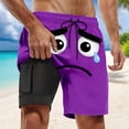thumbnail image 1 of MAIHAN Mens Swim Trunks with Compression Liner,Quick Dry Swim Trunks|Printed Beach Board Shorts with Elastic Drawstring Waist|Lightweight Casual Summer Shorts(Purple,XL), 1 of 4