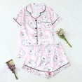 thumbnail image 1 of MAIHAN Pajamas for Women Set 2 Piece Short Sleeve Sleepwear Home Clothing Set Button Down Shirt Pajama Set, 1 of 8