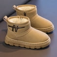 thumbnail image 1 of MAIHAN-RBKids Snow Boots Girls Boys Winter Boots Lined Warm Winter Footwear Non- Sole Comfortable Ankle Boots for 3-11 Years(Khaki,15), 1 of 6