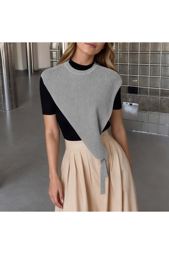 Shawl Wraps for Women,Solid Color Triangle Shawl,Lightweight Knit Shoulder Cape,Small Casual Wrap Top for Dresses and Shirts,Thin Outerwear(Grey)