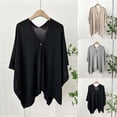 thumbnail image 1 of MAIHAN Shawl Wraps for Women,Button Front Knit Wrap,Thin Solid Color Cape Cardigan Shawl,Versatile Open Front Cover Up for Spring Autumn(Black), 1 of 4