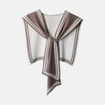 thumbnail image 1 of MAIHAN Shawl Wraps for Women,Reversible Navy Stripe Knit Shawl,Double Sided Small Shoulder Cape,Warm and Lightweight Winter Autumn Wrap(Brown), 1 of 3
