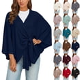 thumbnail image 1 of MAIHAN Shawl Wraps for Women,Soft Open Front Poncho Sweater,Lightweight Knit Shawl Cardigan,Loose Fit Travel Wrap,Casual Elegant Cover Up(Black), 1 of 6